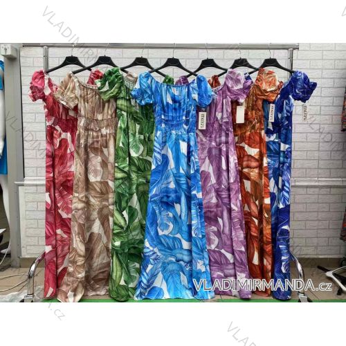 Women's long summer dress carmen (S / M ONE SIZE) ITALIAN FASHION IMWOP22OP0367