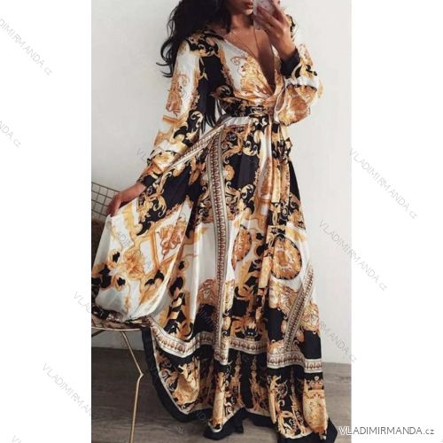 Summer long sleeve flowered women's dress (UNI S / L) ITALIAN FASHION IMK20150