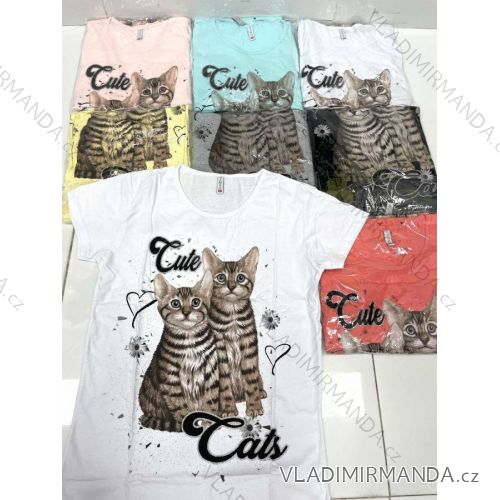 Tričko krátký rukáv dámské (M-XL) TURECKÁ MÓDA TMWG22GYA0170