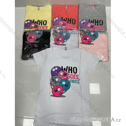 Tričko krátký rukáv dámské (M-XL) TURECKÁ MÓDA TMWG22GYA0170