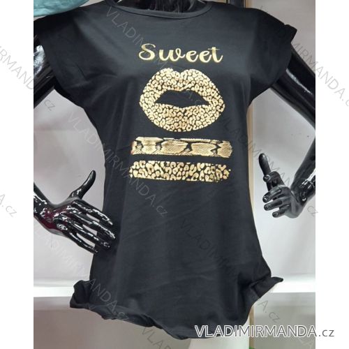 Tričko krátký rukáv dámské (M-XL) TURECKÁ MÓDA TMWG22GYA0170