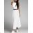 Women's long pleated skirt (S/M ONE SIZE) ITALIAN FASHION IMD22536/DUR white S/M