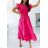 Women's Long Summer Chiffon Short Sleeve Dress (S / M ONE SIZE) ITALIAN FASHION IMWP222643