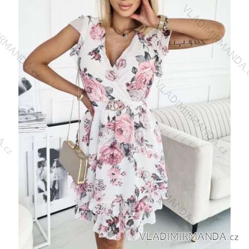 Women's Chiffon Short Sleeve Women's Dress (S / M ONE SIZE) ITALIAN FASHION IMWP222245