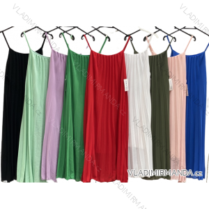 Šaty dlouhé letní šifonové na ramínka dámské (S/M ONE SIZE) ITALSKÁ MÓDA IMC22411