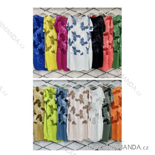 Šaty letní  krajkové krátký rukáv dámské nadrozměr (L/XL/2XL ONE SIZE) ITALSKÁ MÓDA IMWD22064