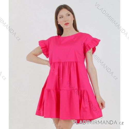 Šaty letní volnočasové krátký rukáv dámské (S/M ONE SIZE) ITALSKÁ MÓDA IMPLS2234323