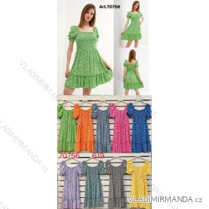Šaty letní volnočasové krátký rukáv dámské (S/M ONE SIZE) ITALSKÁ MÓDA IMPLS2234323