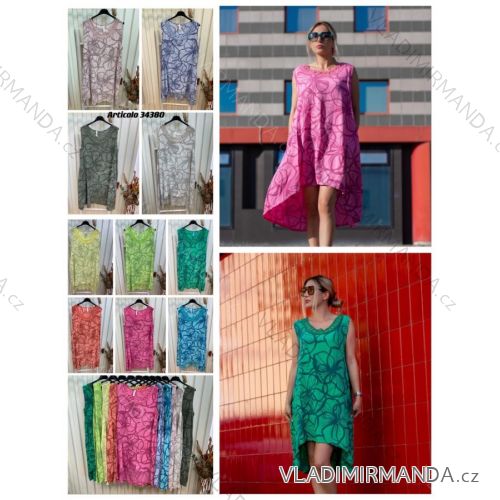 Šaty letní dlouhé bez rukávu dámské (S/M ONE SIZE) ITALSKÁ MÓDA IMPLS224222