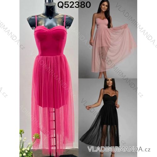 Šaty letní dlouhé na ramínka dámské (S/M ONE SIZE) ITALSKÁ MÓDA IMPDY22LS15705/6091