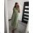 Šaty košilové dlouhý rukáv dámské (S/M ONE SIZE) ITALSKÁ MODA IMB229927
