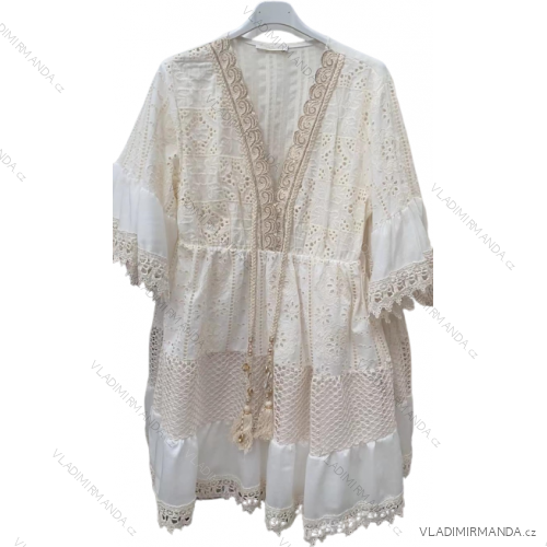 Šaty elegantní dlouhý rukáv dámské (S/M ONE SIZE) ITALSKÁ MÓDA IMM211535
