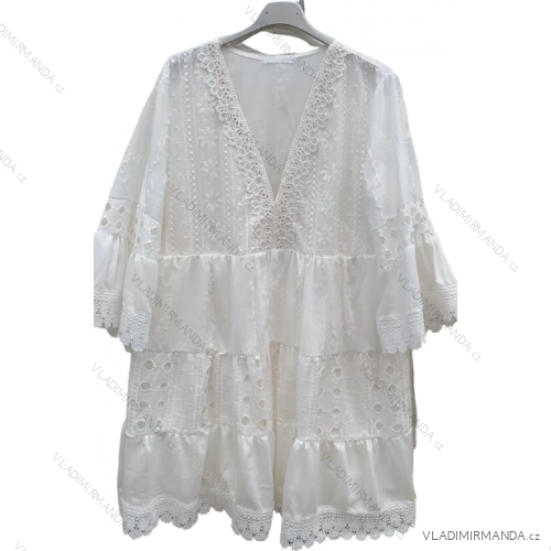 Šaty elegantní dlouhý rukáv dámské (S/M ONE SIZE) ITALSKÁ MÓDA IMM211535