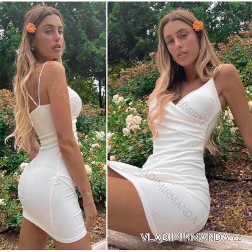Šaty letní na ramínka dámské  (S/M ONE SIZE) ITALSKÁ MÓDA IMWK222604