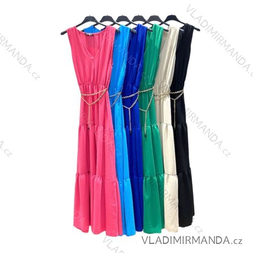 Šaty dlouhé letní bez rukávu dámské (S/M ONE SIZE) ITALSKÁ MÓDA IMPDY22HEF9986