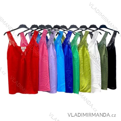Summer tank top with laces on women's straps (S / M ONE SIZE) ITALIAN FASHION IMPHD2217343
