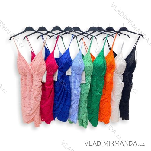 Women's Lace Summer Dress Straps (S / M ONE SIZE) ITALIAN FASHION IMPHD224740