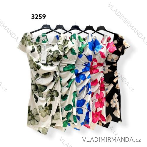 Šaty letní krátký rukáv dámské (S/M ONE SIZE) ITALSKÁ MÓDA IMPHD2217613