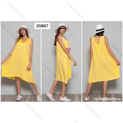 Šaty letní bez rukávu dámské (S/M ONE SIZE) ITALSKÁ MÓDA IMPHD229829