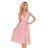 381-1 LINDA - chiffon dress with lace neckline - dirty pink