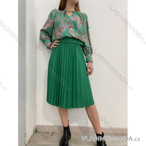 Medium long pleated skirt with women's belt (S / M ONE SIZE) ITALIAN FASHION IMPDY22JHAO29398