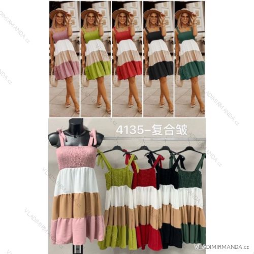 Šaty letní krajkové na ramínka dámské (S/M ONE SIZE) ITALSKÁ MÓDA IMP22LM8108