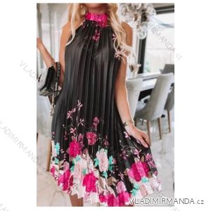 Šaty letní bez rukávu dámské (S/M ONE SIZE) ITALSKÁ MÓDA IMP22LM3456