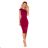 301-4 TAMARA Elegant midi dress with belt - Burgundy color