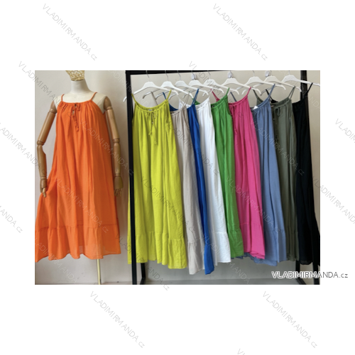 Šaty letní na ramínka dámské (S/M ONE SIZE) ITALSKÁ MÓDA IMPBB22B21841
