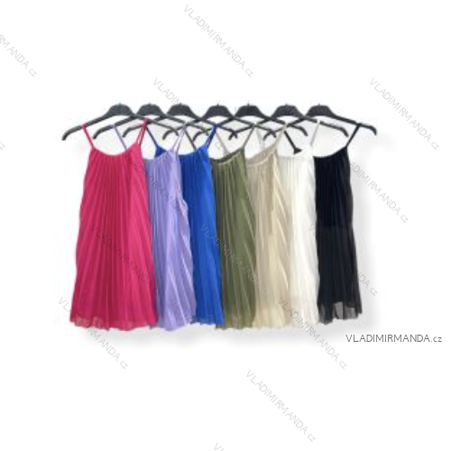 Šaty letní dlouhé na ramínka dámské (S/M ONE SIZE) ITALSKÁ MÓDA IMPDY22LS15705/6091
