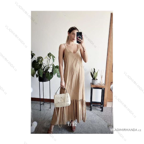 Šaty letní na ramínka dámské (S/M ONE SIZE) ITALSKÁ MÓDA IMPBB22B21841