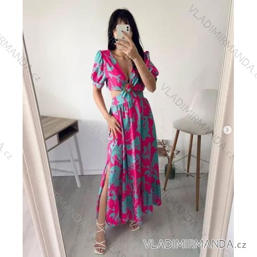 Dress long summer short sleeve women (S / M ONE SIZE) ITALIAN FASHION IMM2255051MS