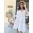 Women's Lace Cotton Short Sleeve Dress (S / M ONE SIZE) ITALIAN FASHION IMM22939