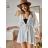 Summer plaid bathrobe bathrobe short sleeve women (S / M ONE SIZE) ITALIAN FASHION IMM22947