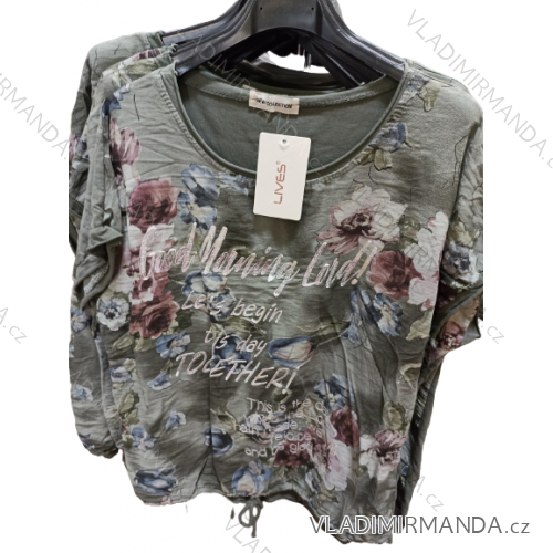 Women's Tie Up Short Sleeve Tunic (M/L ONE SIZE) ITALIAN FASHION IMN22029