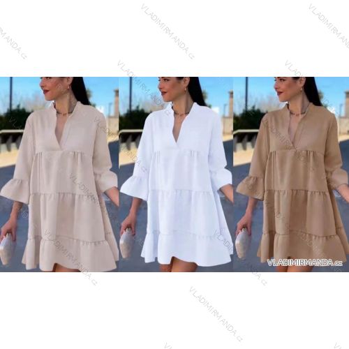 Šaty letní krátký rukáv dámské (S/M ONE SIZE) ITALSKÁ MÓDA IMWOP22OP0499