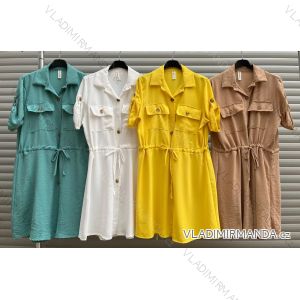Women's Short Sleeve Summer Shirt Dress (S/M ONE SIZE) ITALIAN FASHION IMWYT22YT0451