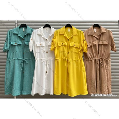 Women's Short Sleeve Summer Shirt Dress (S/M ONE SIZE) ITALIAN FASHION IMWYT22YT0451