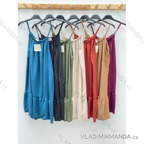 Šaty letní na ramínka dámské (S/M ONE SIZE) ITALSKÁ MÓDA IMPDY22LS17560