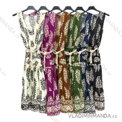 Women's Sleeveless Summer Dress (S/M ONE SIZE) ITALIAN FASHION IMPLM221555