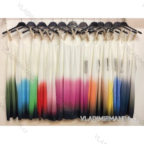 Kalhoty letní dlouhé dámská (S/M ONE SIZE) ITALSKÁ MÓDA IMPDY222XFH0375