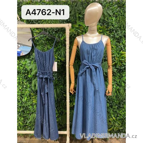 Women's Strapless Denim Summer Dress (S/M ONE SIZE) ITALIAN FASHION IMPBR22A4762-N1
