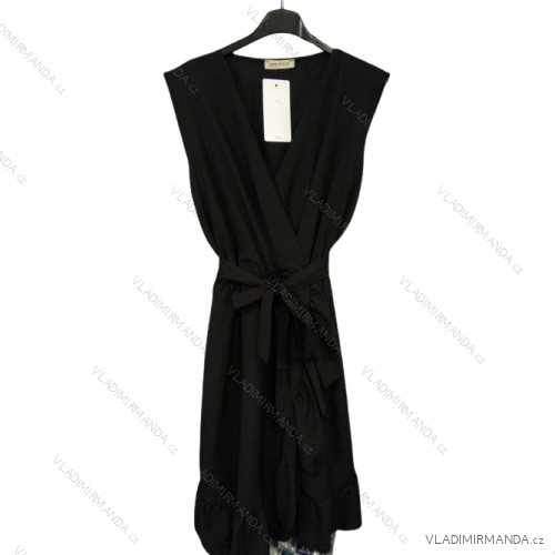 Women's Sleeveless Summer Dress (S / M ONE SIZE) ITALIAN FASHION IMP22LM3456 black S/M