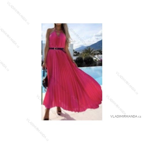 Women's Long Summer Satin Strapless Dress (S/M ONE SIZE) ITALIAN FASHION IMWB22079