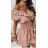 Women's Carmen Summer Muslin Dress (S/M ONE SIZE) ITALIAN FASHION IMWB22080