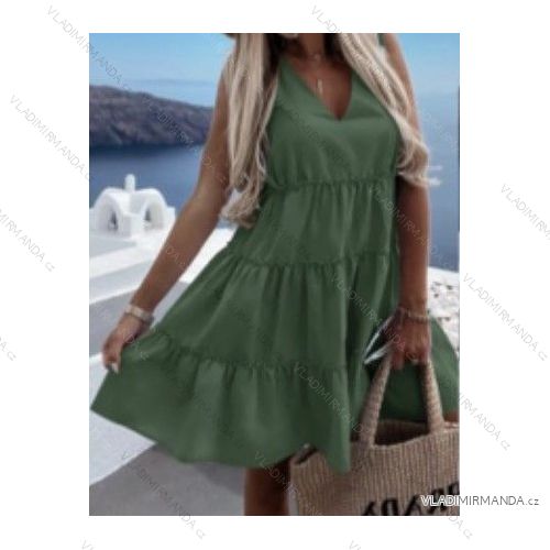 Šaty letní na ramínka dámské (S/M ONE SIZE) ITALSKÁ MÓDA IMWB22110