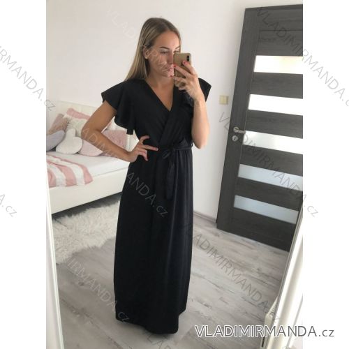 Women's Long Summer Elegant Short Sleeve Dress (S / M / L ONE SIZE) ITALIAN FASHION IMWB221536
