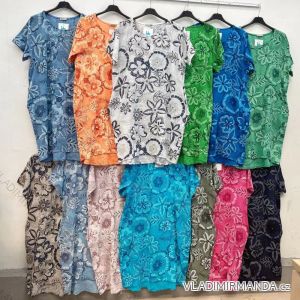 Šaty letní krátký rukáv dámské (S/M ONE SIZE) ITALSKÁ MÓDA IMPLI223740