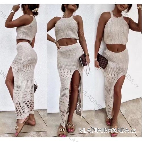 Women's summer top and shorts set (S / M ONE SIZE) ITALIAN FASHION IMWA222447 béžová S/M