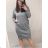 Women's Warm Long Sleeve Dress (L / XL ONE SIZE) ITALIAN FASHION IM421MIA <div><p>Gray</p>
</div> L-XL